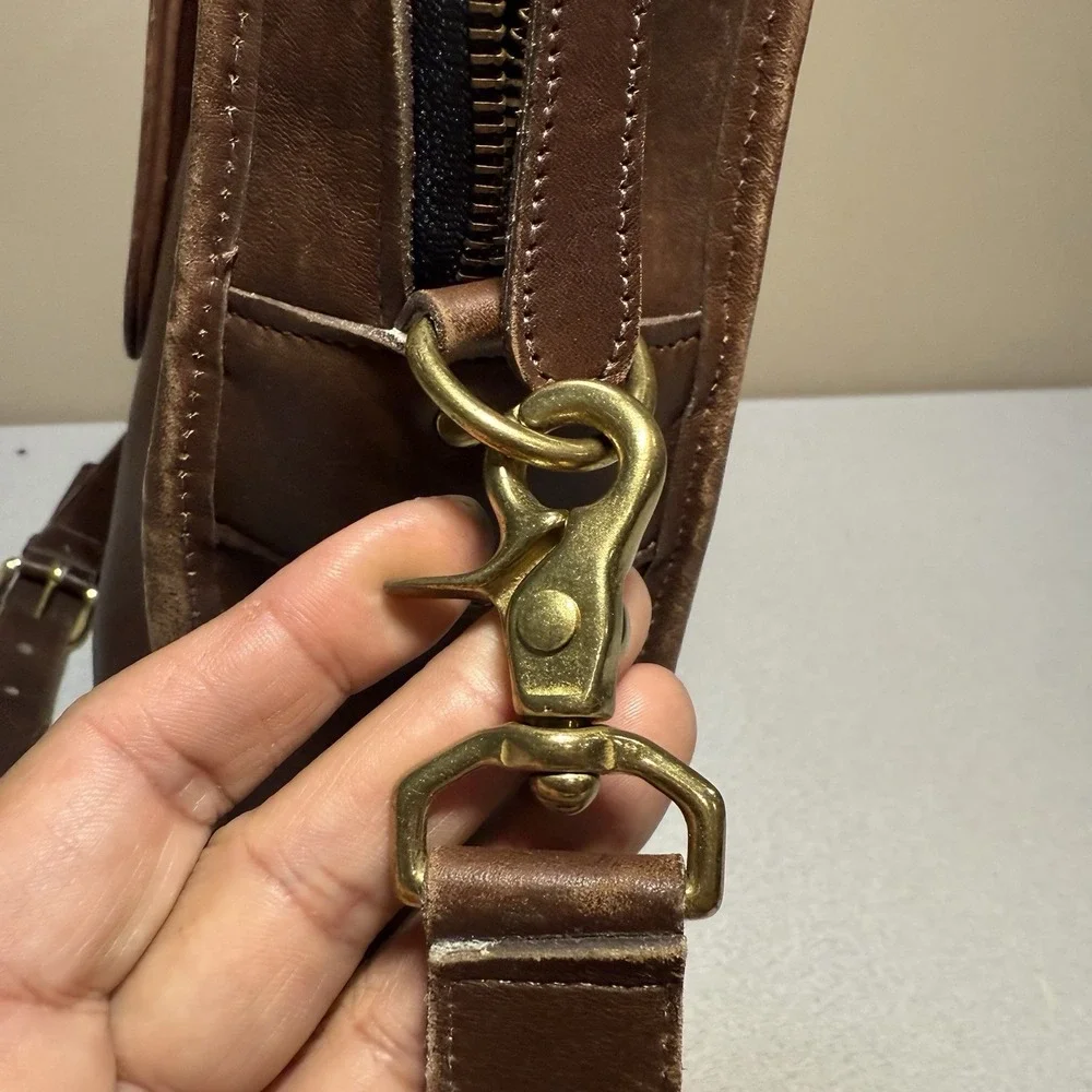 Vintage Coach Monroe‎ Glovetanned Leather Briefcase Crossbody Mahogany 312 - Picture 3 of 16